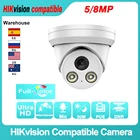 Купольная IP-камера видеонаблюдения Hikvision, 8 Мп, PoE, H.265