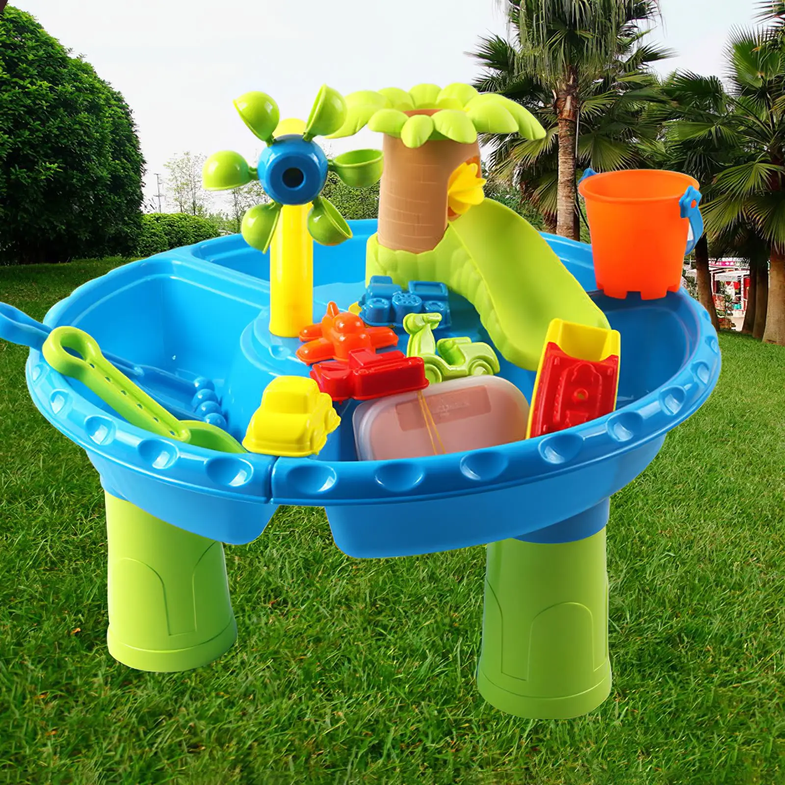 

22pcs Children Water Table Toy Kit DIY Assemble Sandbox Activity Table Educational Child Beach Sandbox Set Multi-Grid Beach toy