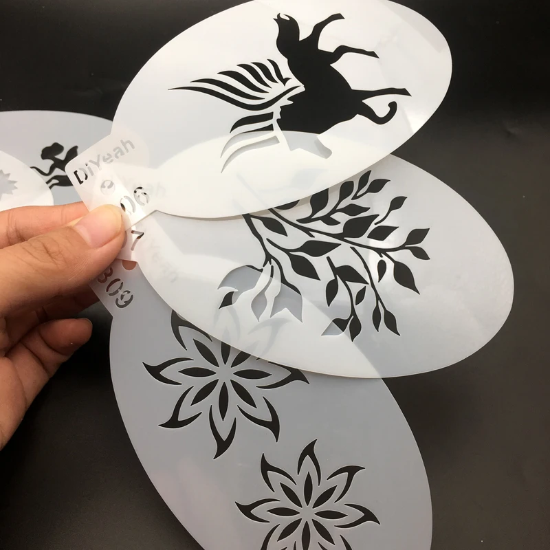 Профессиональные трафареты для рисования лица тела дельфин кошка эльф день