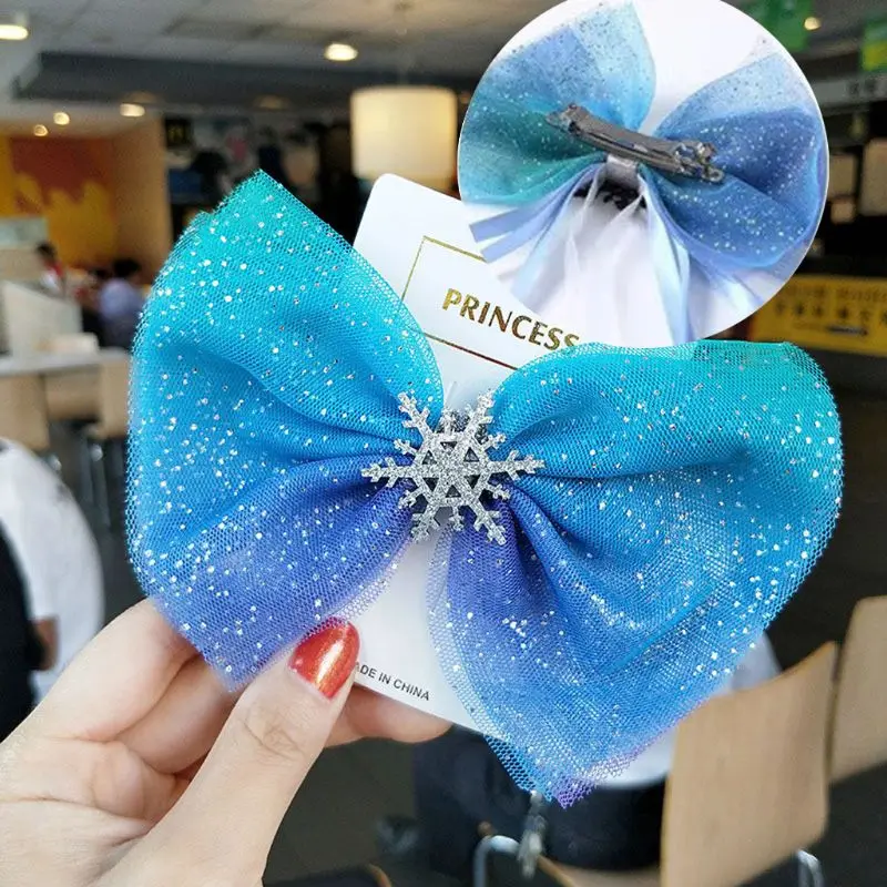 

Christmas Snowflake Crystal Hair Clips for Women Winter Hair Ties Girls Hairpins New Dropship