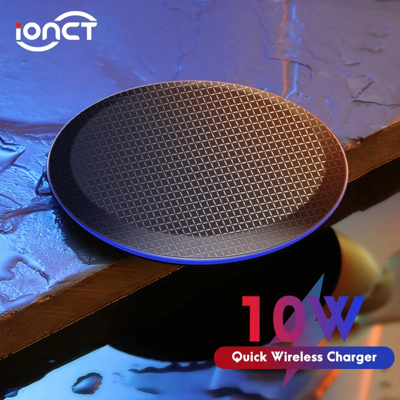 IONCT 10 Вт Быстрое Qi Беспроводное зарядное устройство для iPhone 11 pro X XR XS Max 8 USB беспроводная зарядка для samsung зарядное беспроводной коврик