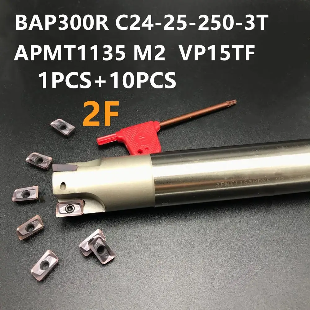 10 шт. APMT1135 токарный инструмент твердосплавная вставка + BAP300R C24-25-250-3T HSS внутренний