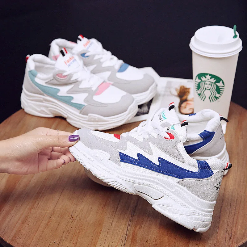 HOVINGE/розовые кроссовки на платформе женская обувь танкетке zapatos De Mujer