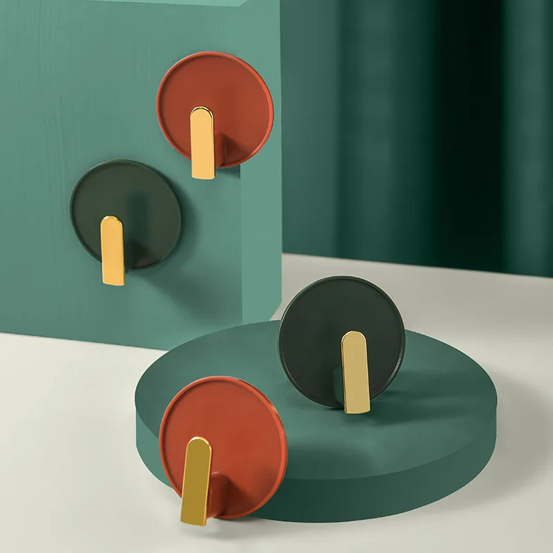 

4Pcs Multi-purpose Storage Hooks Kitchen Bathroom Round Storage Hooks Home Storage Tools Punch-free Wall Hook Porch Key Hooks