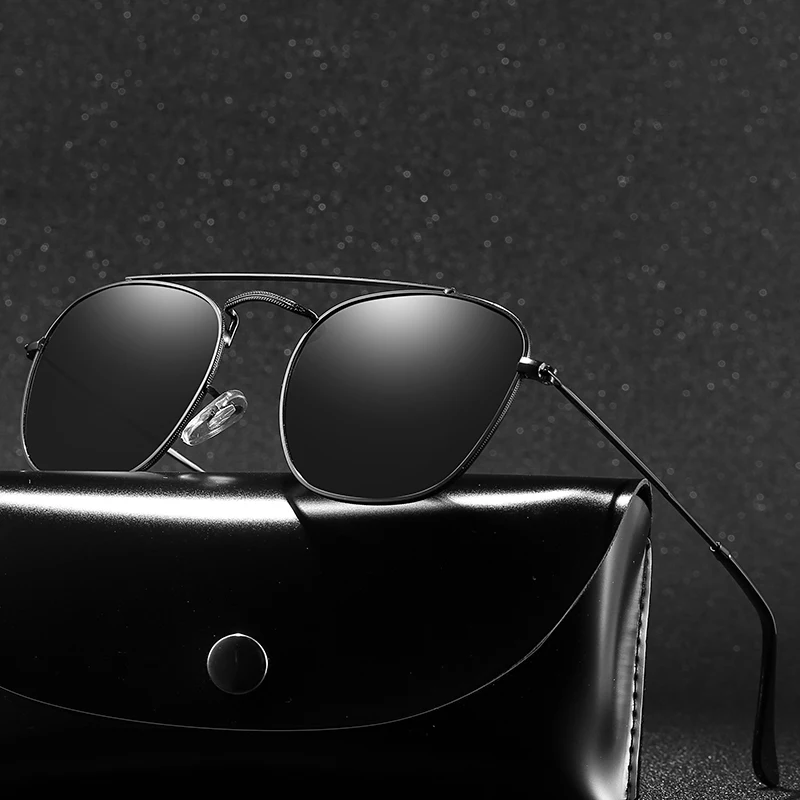 

With Case Polaroid Sunglasses Square Vintage Sun Glasses Famous Brand Sunglases Polarized Sunglasses Feminino for Women Men