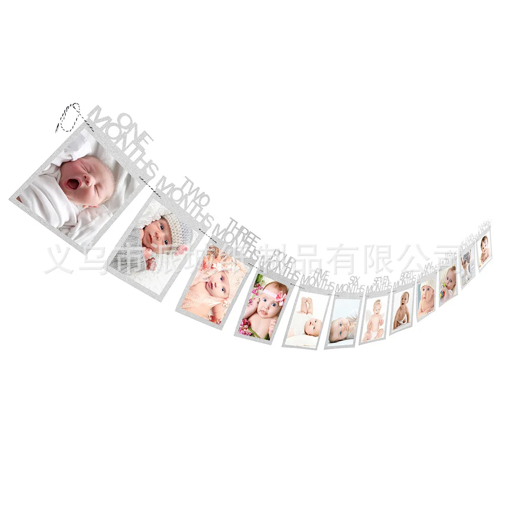 

Baby's first-year photo clip 12 months photo pull flag wedding proposal decoration pull peanut day pull flag atmosphere layout