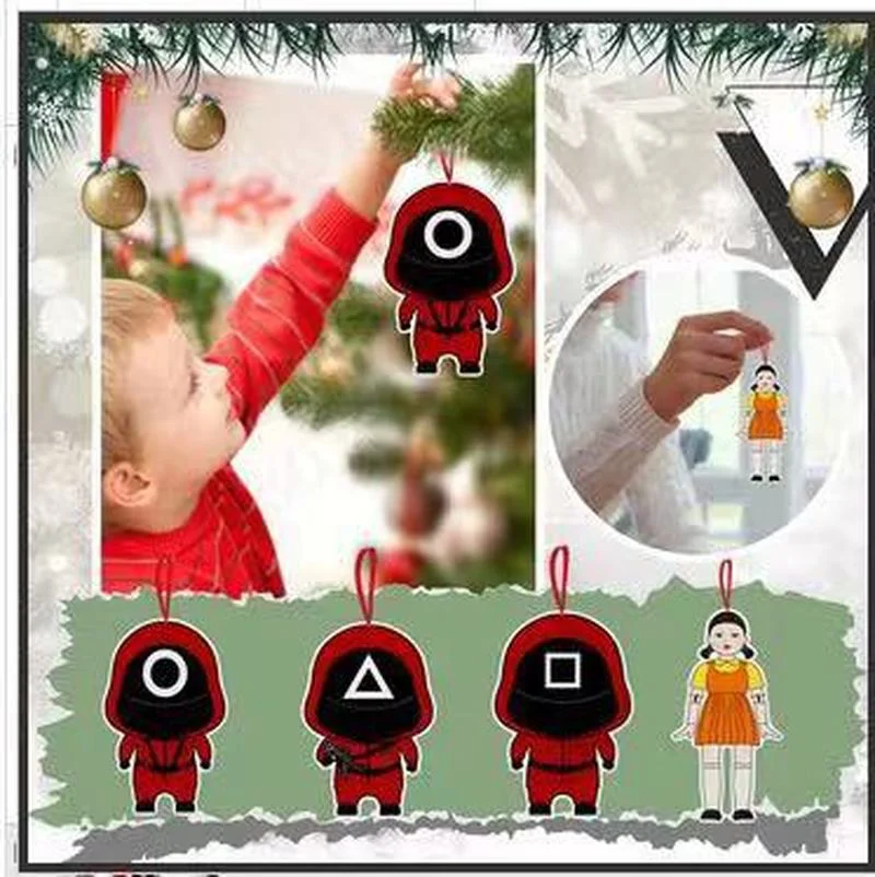 

Squid Game Arcylic Pendant Decoration Popular Game Cosplay Pendant Squid Game Decoration