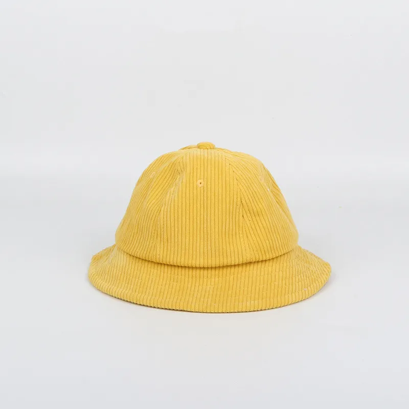 new Autumn Children Corduroy Bucket Hats Korean Style Candy Colors Outerdoor Vacation Caps Unisex Kids Fisherman | Детская одежда и