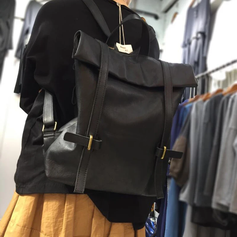 Женский рюкзак из натуральной кожи большой повседневный школьный 100% воловьей