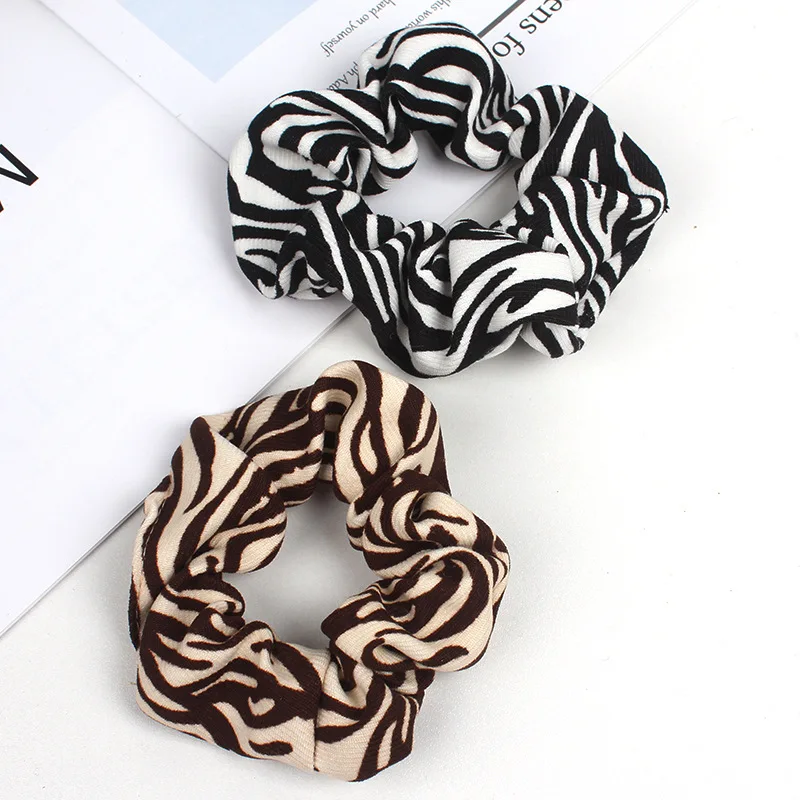 

Plush fabric leopard pattern wave spot stripe large intestine hairband hair rope simple versatile hairband accessories