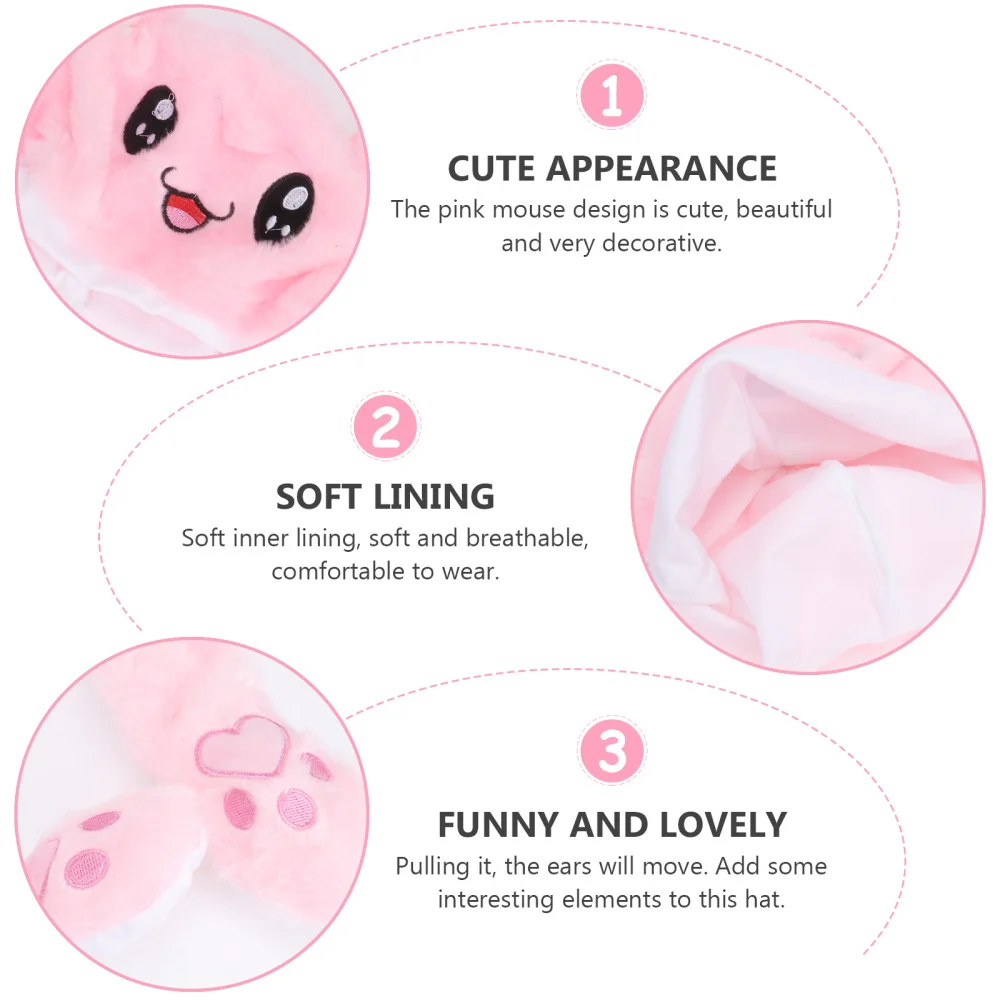 

1pc Lovely Warm Hat Ears Movable Cap Cosplay Hat for Party