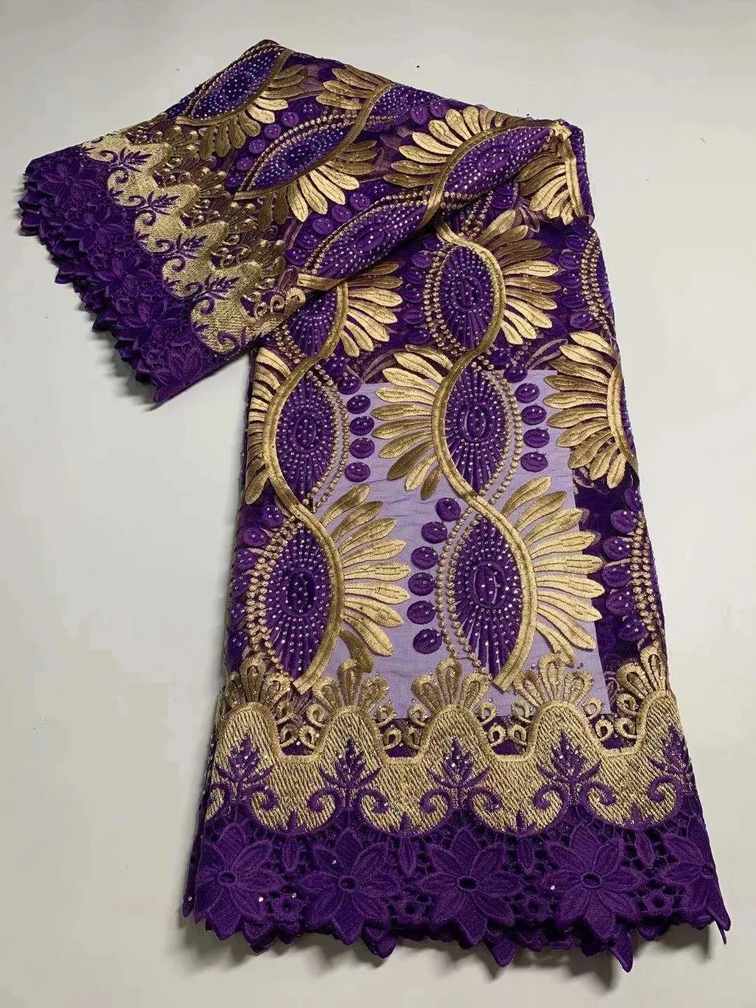 

High Quality French Cord Laces Fabric With Stones 2021 Latest African Guipure Embroidered Lace Fabrics For Nigerian Bridal TS160