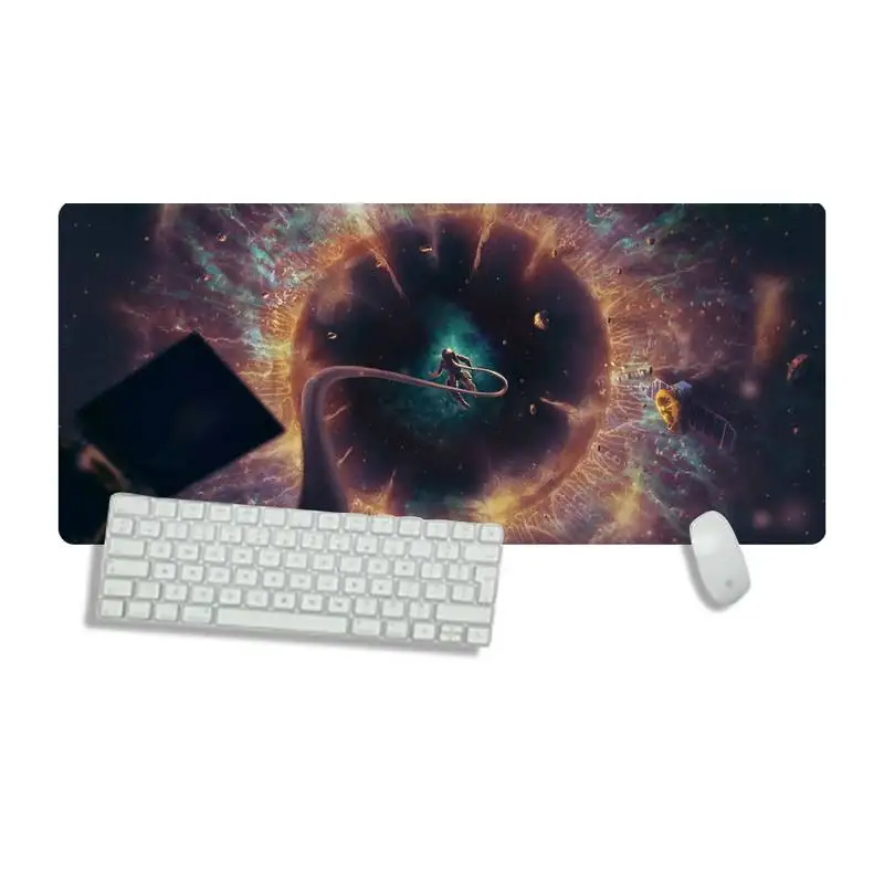 

astronaut universe black Gaming Player desk laptop Rubber Mouse Mat Desk Gamer Work Large Mouse pad mats Non-slip Laptop Cushion