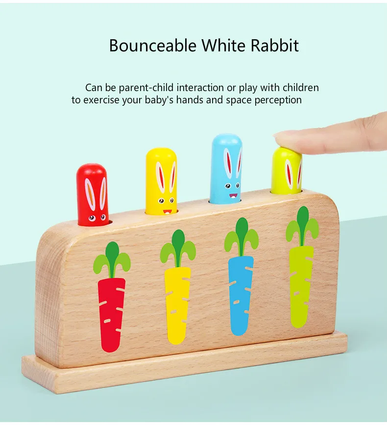 Новый Кролик прыгающая палка игрушка деревянные игрушки дети Обучающие раннее