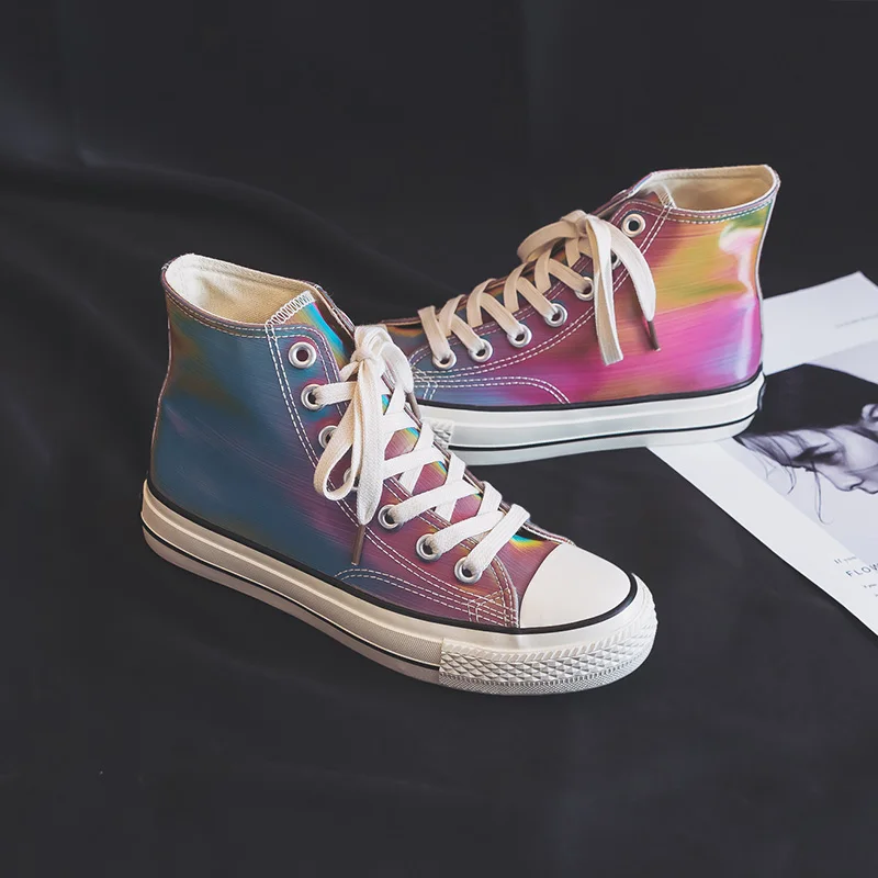 Модная шикарная парусиновая обувь с высоким берцем Новое поступление 2019 года