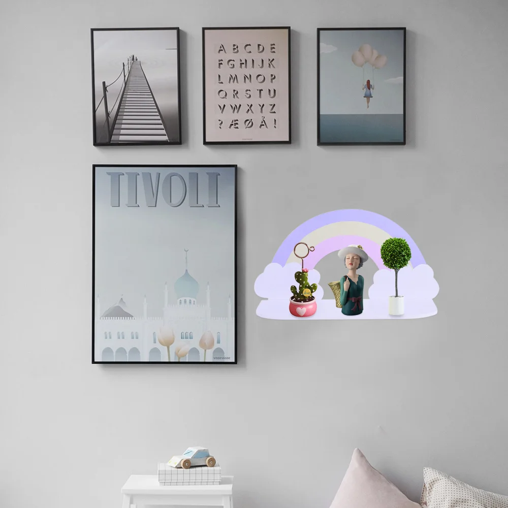 

1Pc Nordic Style Wall Hanging Pendant Colored Clouds Design Wall Shelf