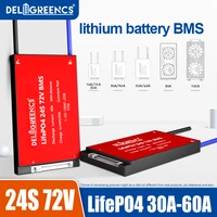 lifepo4 battery protect 18650 3 2v rated lithium lifepo4 battery 24s 72v 30a 40a 50a 60a bms solar e bike scooter with balance