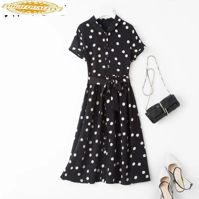 Платье из натурального шелка для женщин летнее платье в Корейском стиле модное