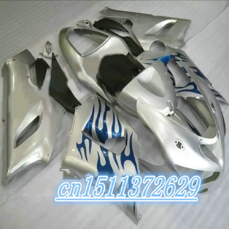 

Новый комплект обтекателей из АБС-пластика для Kawasaki ZX6R 2005 2006 Обтекатели ZX-6R 05 06 Ninja 636 серебристо-синие на заказ