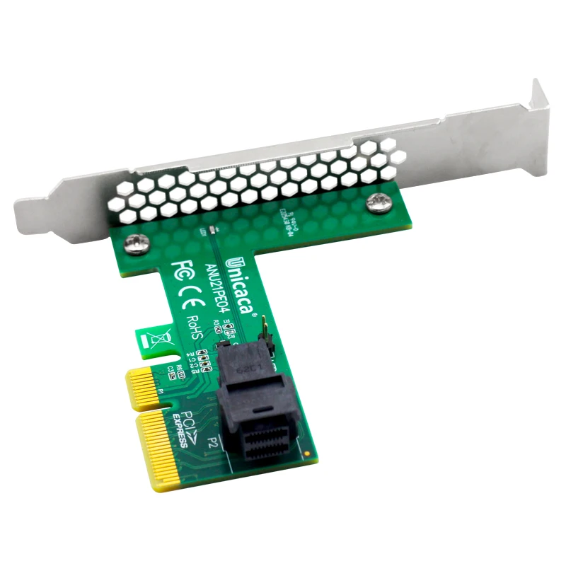 Адаптер UNICACA ANU21PE04 SFF8643* 1 PCIe3.0 X4 12 ГБ/сек. U.2 exp rise(поддержка nvme устройства