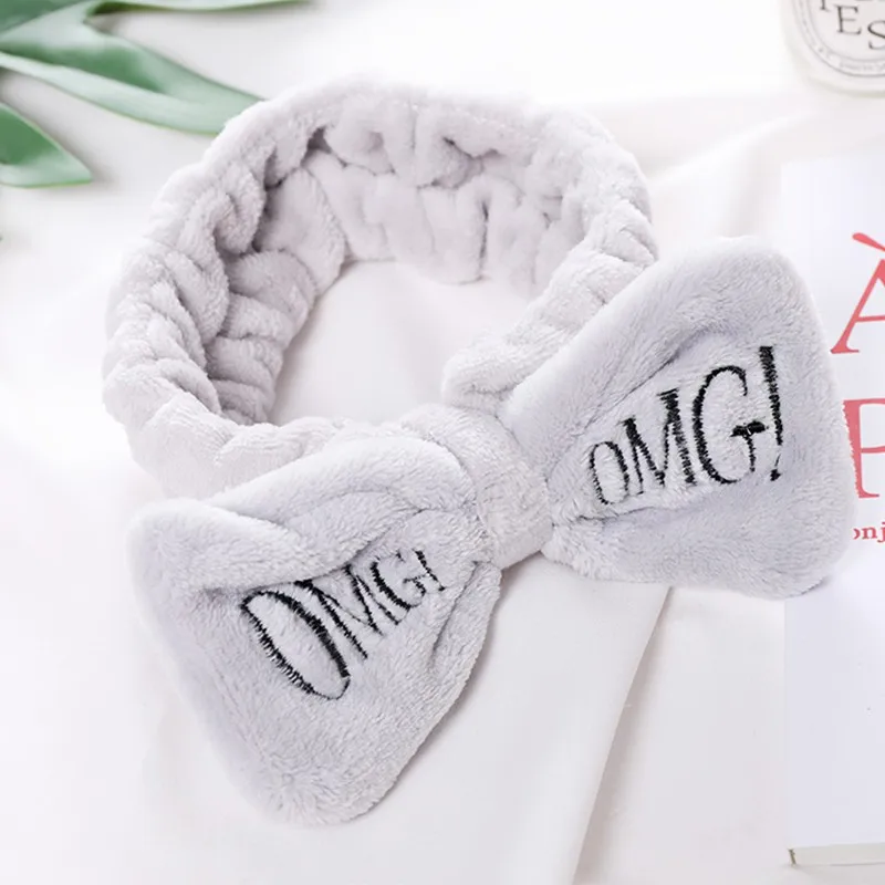 Письмо "OMG" коралловый флис мягкий бант повязки для женщин девочек милый держатель волос повязки для волос аксессуары для волос. w