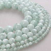 100 natural stone beads green angelite green larimar beads round loose beads 4 6 8 10 12mm for bracelet necklace jewelry making