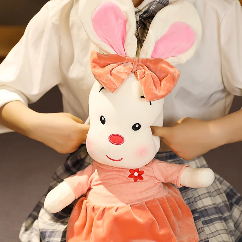 

35-45cm Lucky Doll Lovely Long Ear Stuffed Rabbit Soft plush Bow Rabbit Animal Toy Birthday Christmas Gift Baby Kids Girl Toys