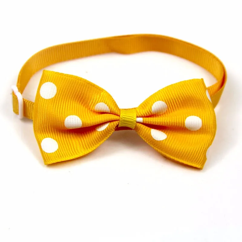 

Multicolor Polyester Adjustable Dot Bow Tie Dog Collar Pet Supplies 20cm long - 36cm long Small Dog Candy Color Necktie Collar