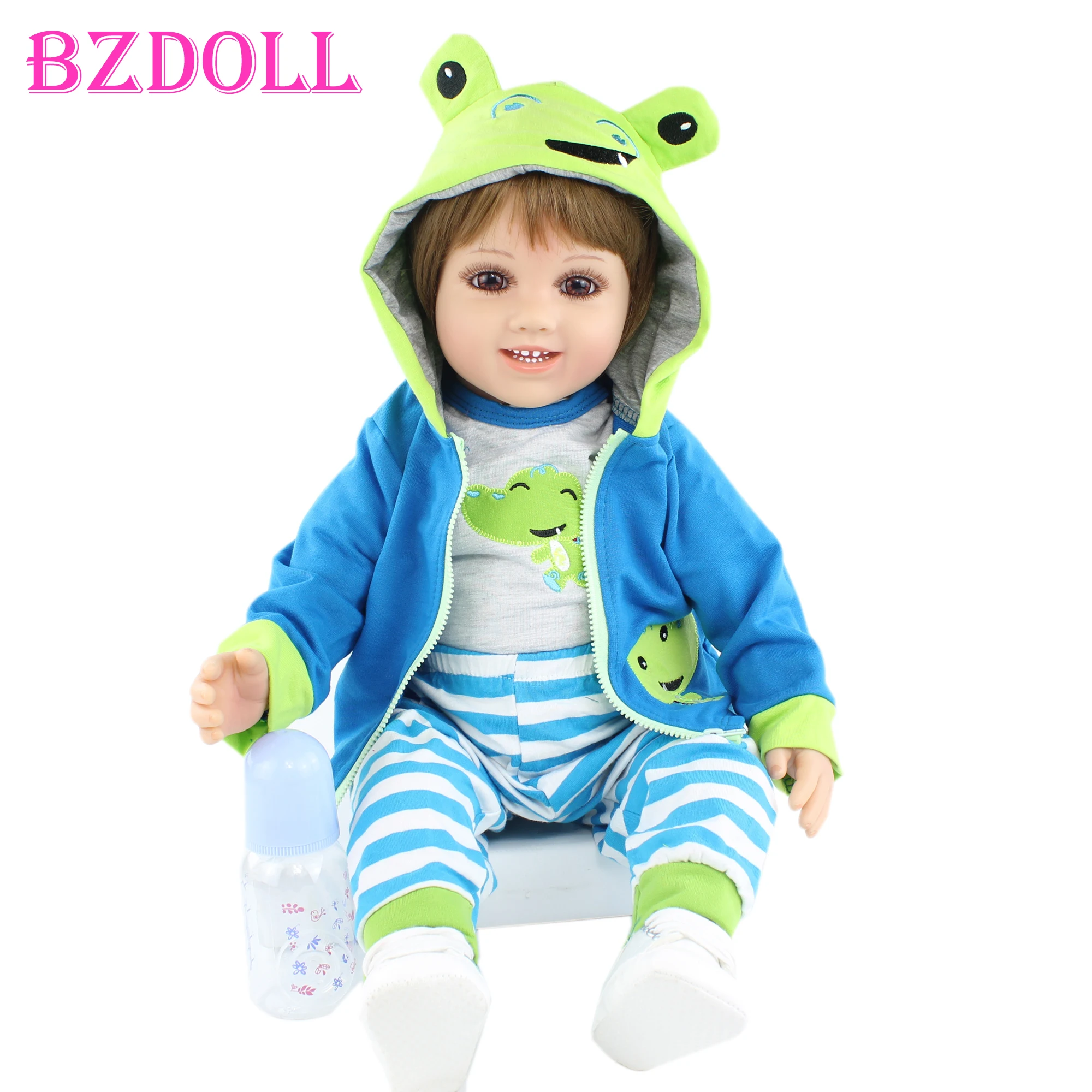 BZDOLL 60 см силиконовая кукла для новорожденных 24 дюйма подарок на день рождения