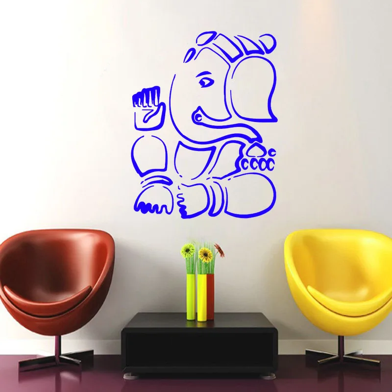 

Ganesha Lord Wall Stickers Indian Elephant Animal Vinyl Art Wall Decals Home Decor Bedroom Self Adhesive Waterproof Wall Murals