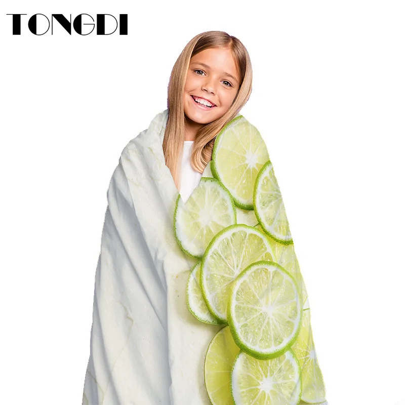 TONGDI 3D постельное белье милое одеяло с тортом фруктами кукурузой тортилью пищевое