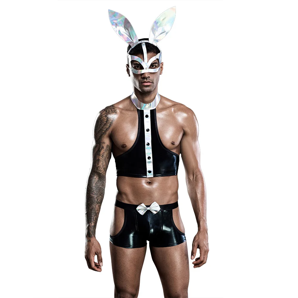 

Сексуальный костюм кролика мальчика Косплей ночной клуб Вечеринка Униформа Карнавальный костюм для мальчиков
