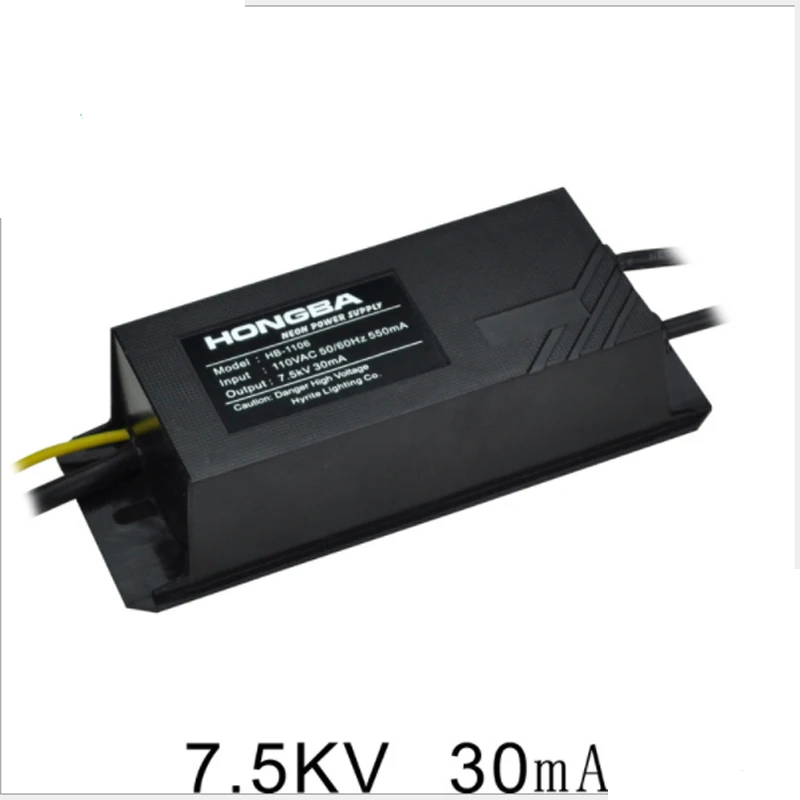 

110V electronic neon lamp transformer 7.5kvac output waterproof high frequency high voltage load 2-6m30ma