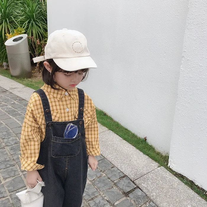 Новый джинсовый комбинезон на весну и лето для детей 3-8 лет Детские корейские