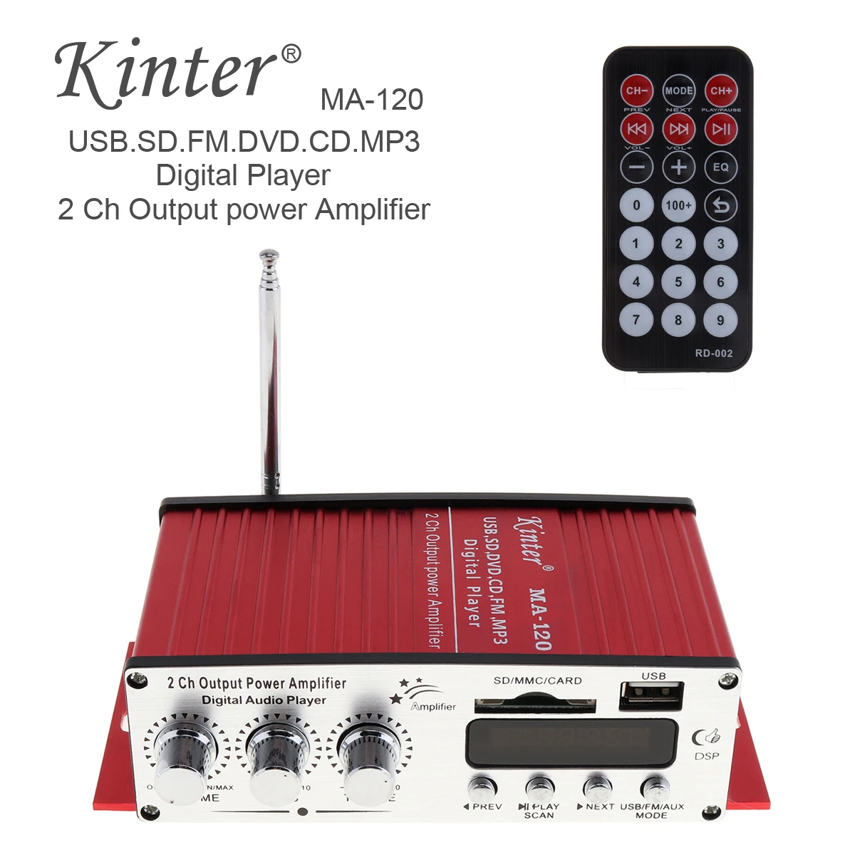 Автомобильный Hi Fi усилитель мощности Kinter MA 120 12 В 2 канала FM радио стерео