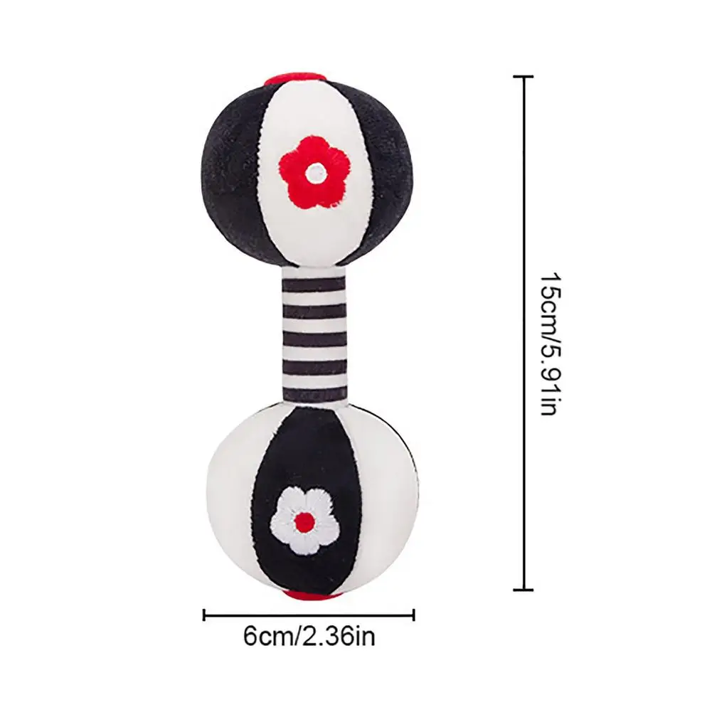 

Baby Shaker Rattle Toy Set Sand Hammer Dumbbell Comfort Toy Black&White Wrist Rattle For Kids Newborns Early Education Toys