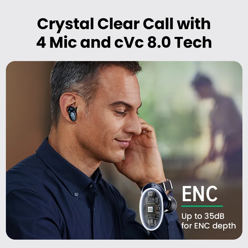TWS-наушники UGREEN HiTune X5 беспроводные Bluetooth 5 2 aptX чип Qualcomm 4 микрофона cVc 8 0 Tech |