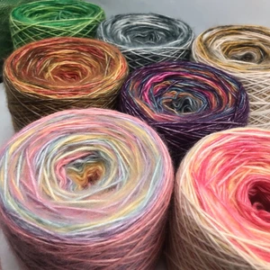 250g Gradient Color Wool Yarn Rainbow Cake Line Soft Warm DIY Handmade Sweater Scarf Hat Sofa Cushio