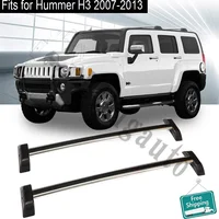 2Pcs front rear aluminium cross bar crossbar fits for -Hummer H3 2007-2013 silver carrier cargo racks
