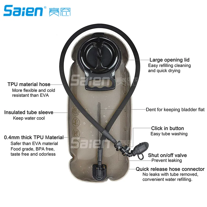 3 л термополиуретановый гидратационный пузырь безвкусный резервуар для воды без