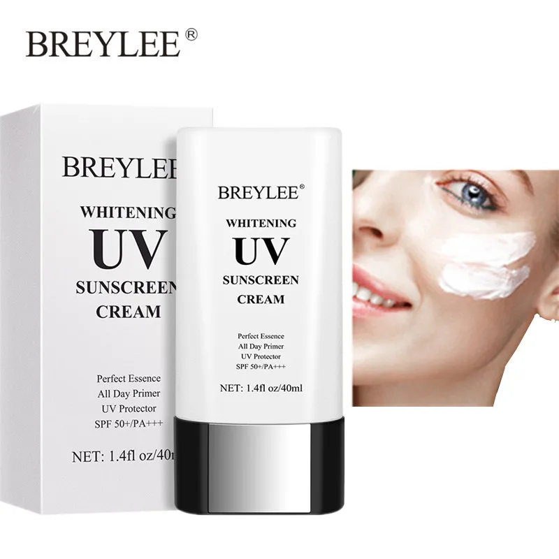 

BREYLEE Whitening UV Sunscreen Cream SPF50 Facial Moisturizing Oil Control Reduce Melanin Anti Aging Anti Dust Skin Care 40ml