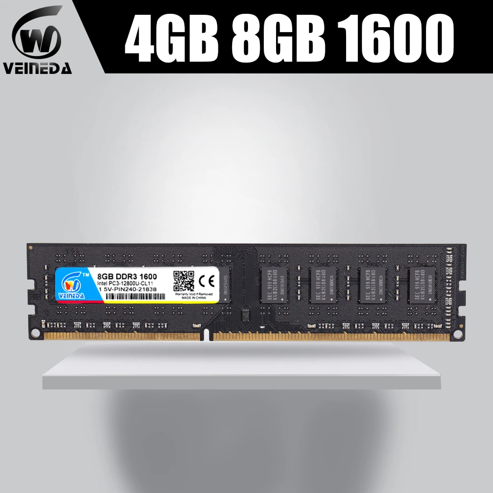 Память VEINEDA DDR3 DIMM PC3-12800 2 ГБ 4 8 1333 МГц 1600 в 1 5 контактов | Компьютеры и офис