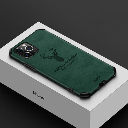 Чехол для Apple iphone 11 Pro Max мягкий силиконовый + кожаный ударопрочный чехол из