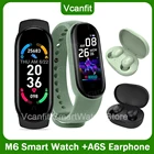 Смарт-часы унисекс с пульсометром и наушниками A6S
