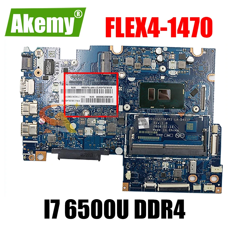 

Akemy BIUS1/S2/Y0/Y1 LA-D451P прозрачная защита для экрана для Lenovo YOGA 510-14ISK FLEX4-1470 Материнская плата ноутбука процессор I7 6500U DDR4 100% тесты работы