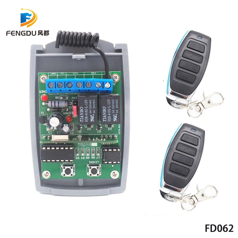 1PCS Receiver +2PCS Factory Price New Electric 433mhz Sliding Door Motor with rolling code remote control | Электроника
