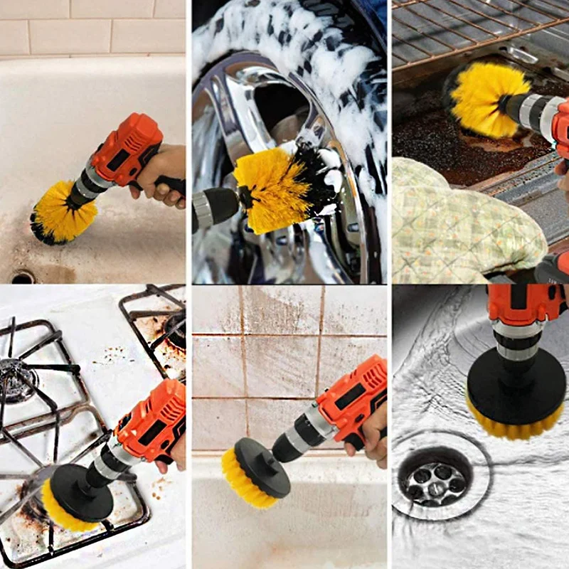 

20Pcs Drill Brush Attachments Set Scrub Pads & Sponge Buffing Pads Power Scrubber Brush with Extend Long Attachment