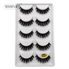 SHIDISHANGPIN 5 пар 3d норковые ресницы ручной работы, макияж, накладные ресницы длинные накладные ресницы из Натурального Волоса, норковый макияж, полная полоса для ресниц