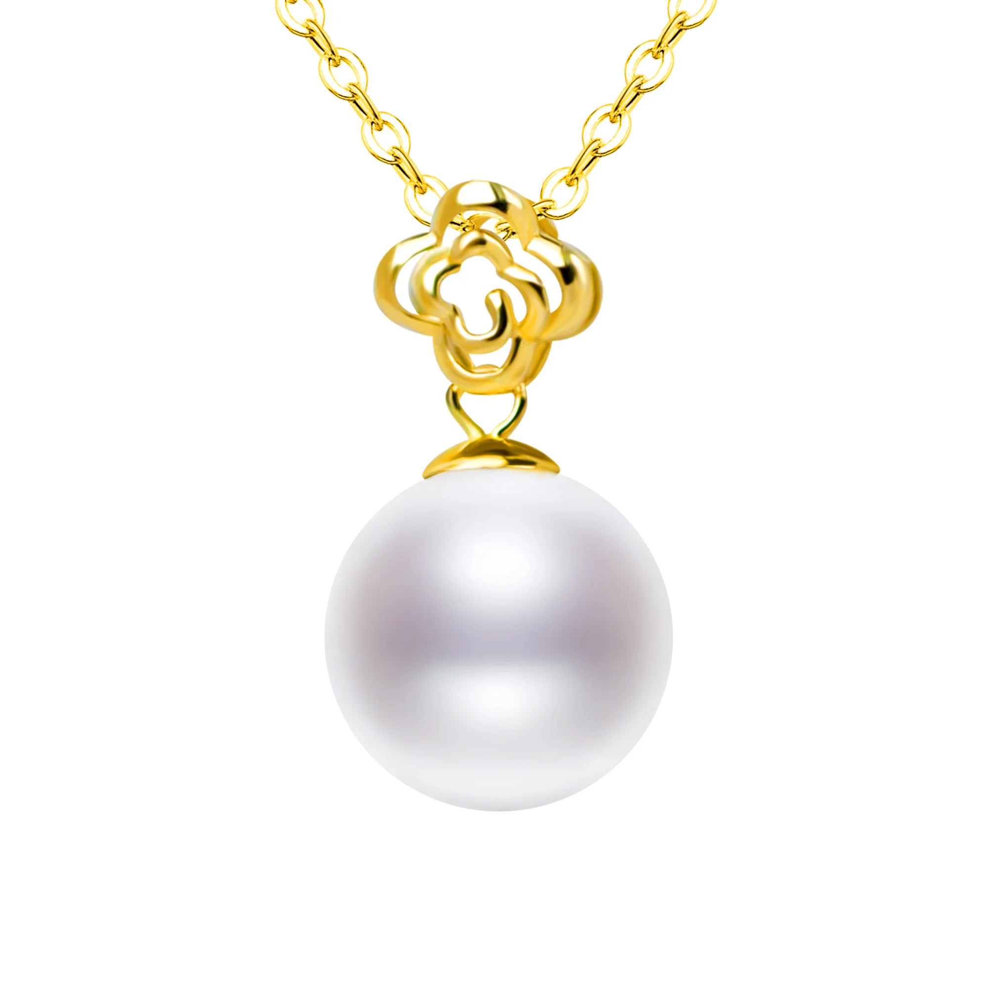 

ZHIXI Pure 18K Necklace Pendant Pearl Jewelry Au750 Natural Freshwater pearl 8-10mm exquisite feminine party gift