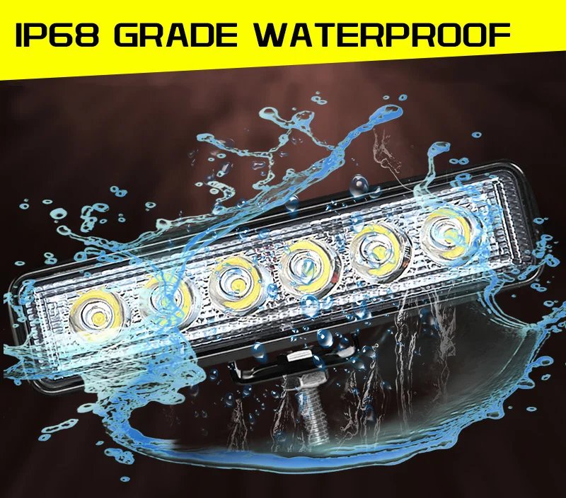 18 Вт Светодиодный светильник 12 В точечный светодиодный светильник для внедорожника, автомобильный головной светильник для грузовика, трактора, лодки, прицепа, 4x4 ATV, автомобильный светильник для вождения, s лампа